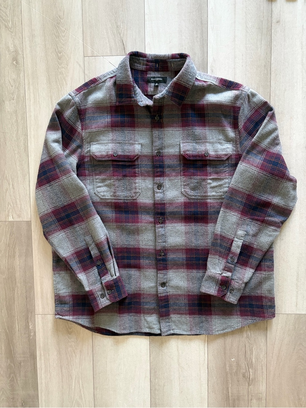 Men's Heavy Flannel Plaid Button-Up Shirt Jacket 100% Cotton XL NWOT